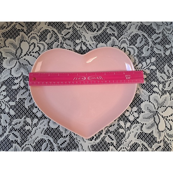 Heart Shaped Plate Pink 11.5" X 9" Louqarte Made In Portugal Pre-owned - Picture 4 of 5